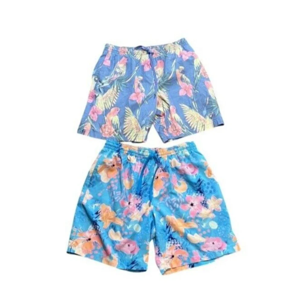 Chubbies Swim Trunks Shorts Lot of 2 Size Large Pockets Drawstring Multicolor 7